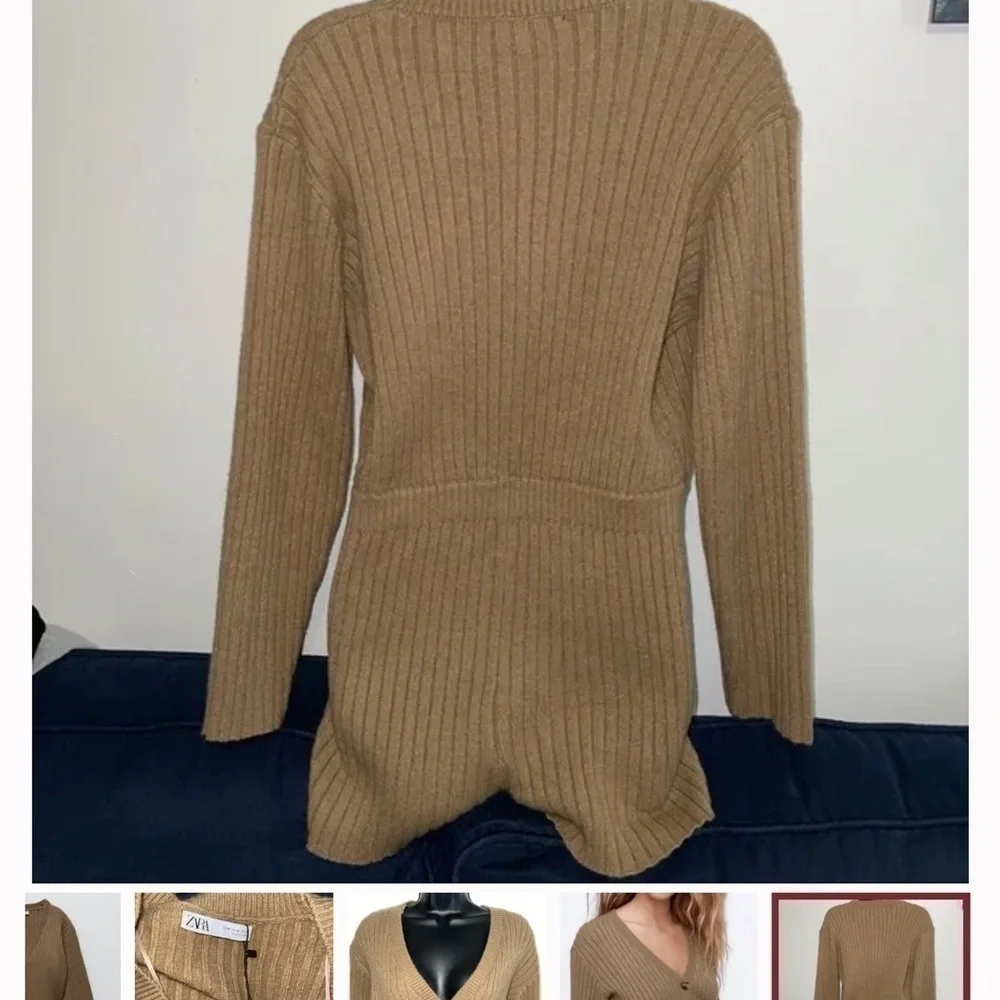 Zara brown chunky knit sweater romper size large - Picture 7 of 8